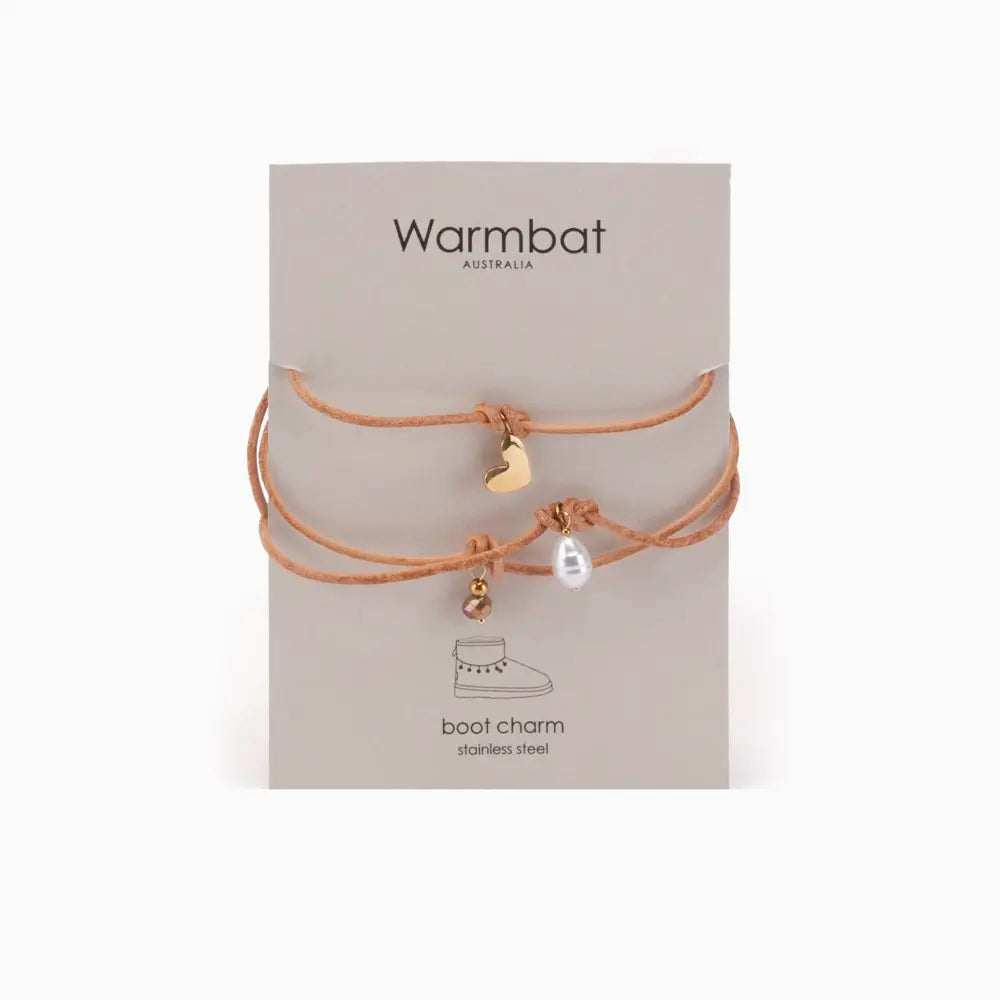 Boot Necklace  Leather Lace Beige