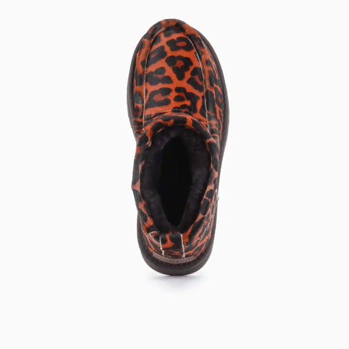 Barunga Dames Suède Boot Hairy Print Panther Cognac thumbnail 2