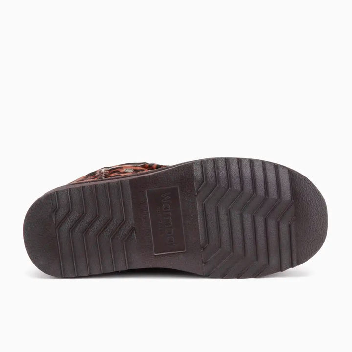 Barunga Dames Suède Boot Hairy Print Panther Cognac thumbnail 3