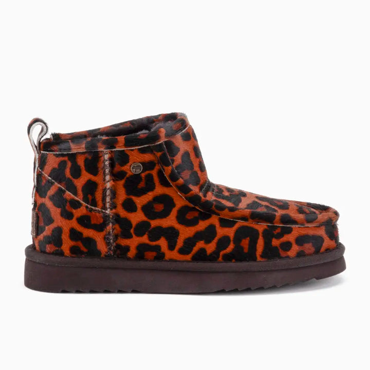 Barunga Dames Suède Boot Hairy Print Panther Cognac thumbnail
