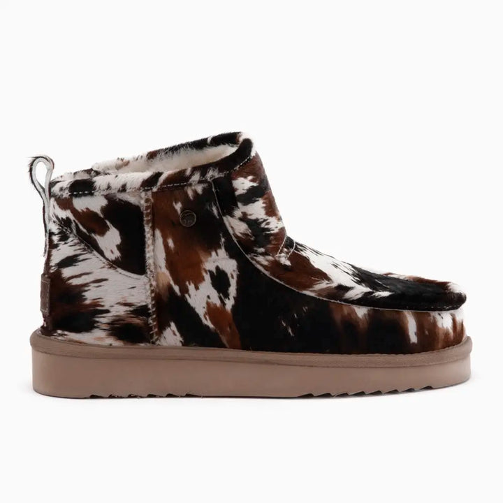 Barunga Dames Boot Print Hairy Cow Black thumbnail