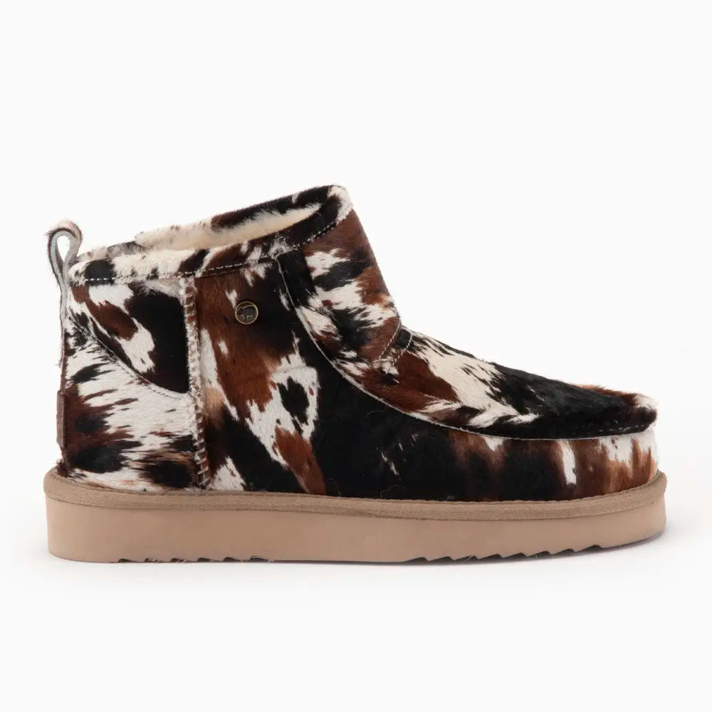 Barunga Dames Boot Print Hairy Cow Black