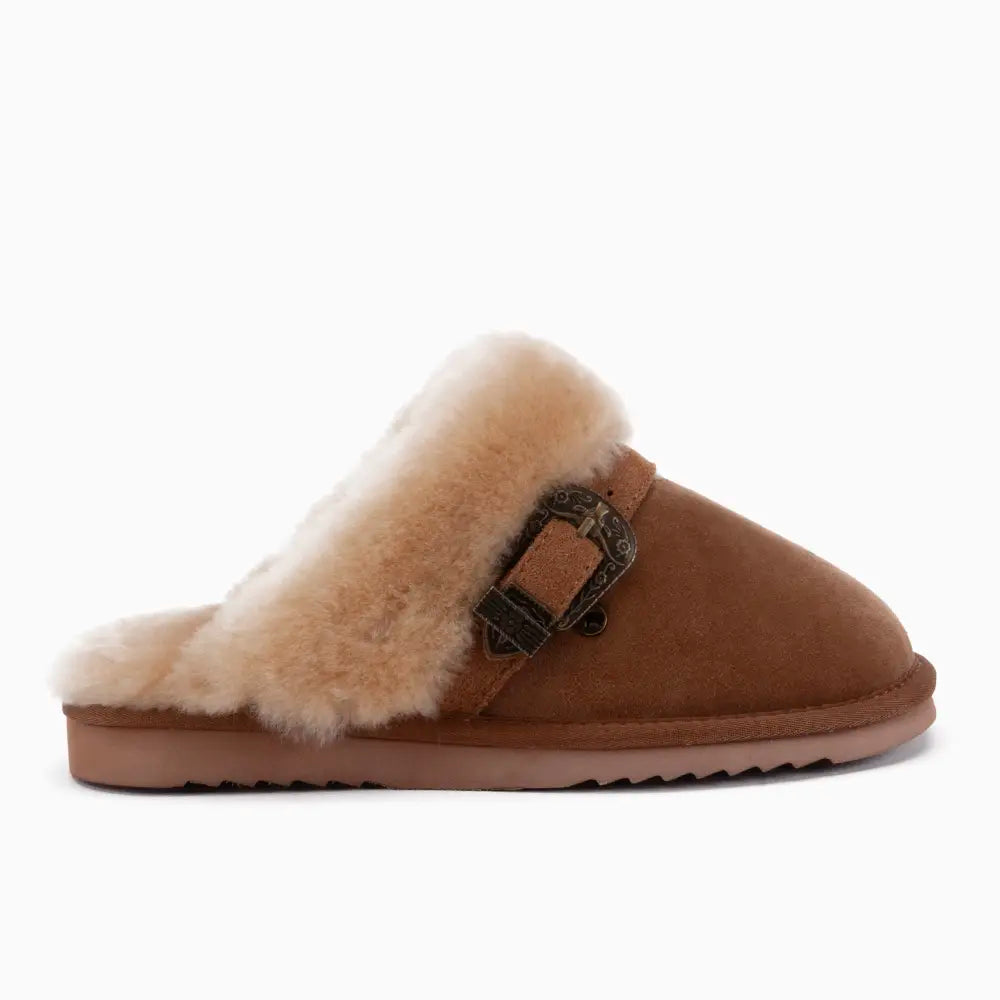 Berri Dames Suède Buckle Cognac