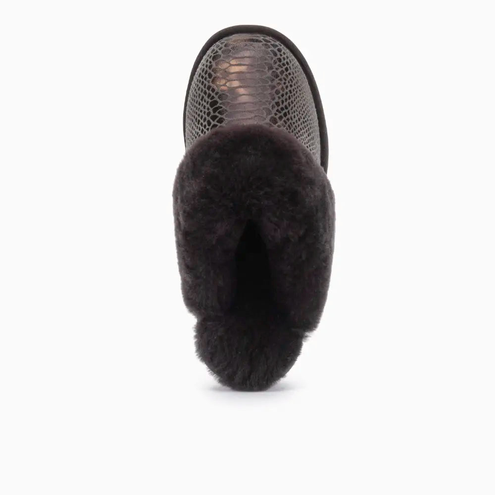 Collie Dames Suède Print Snake Choco 3