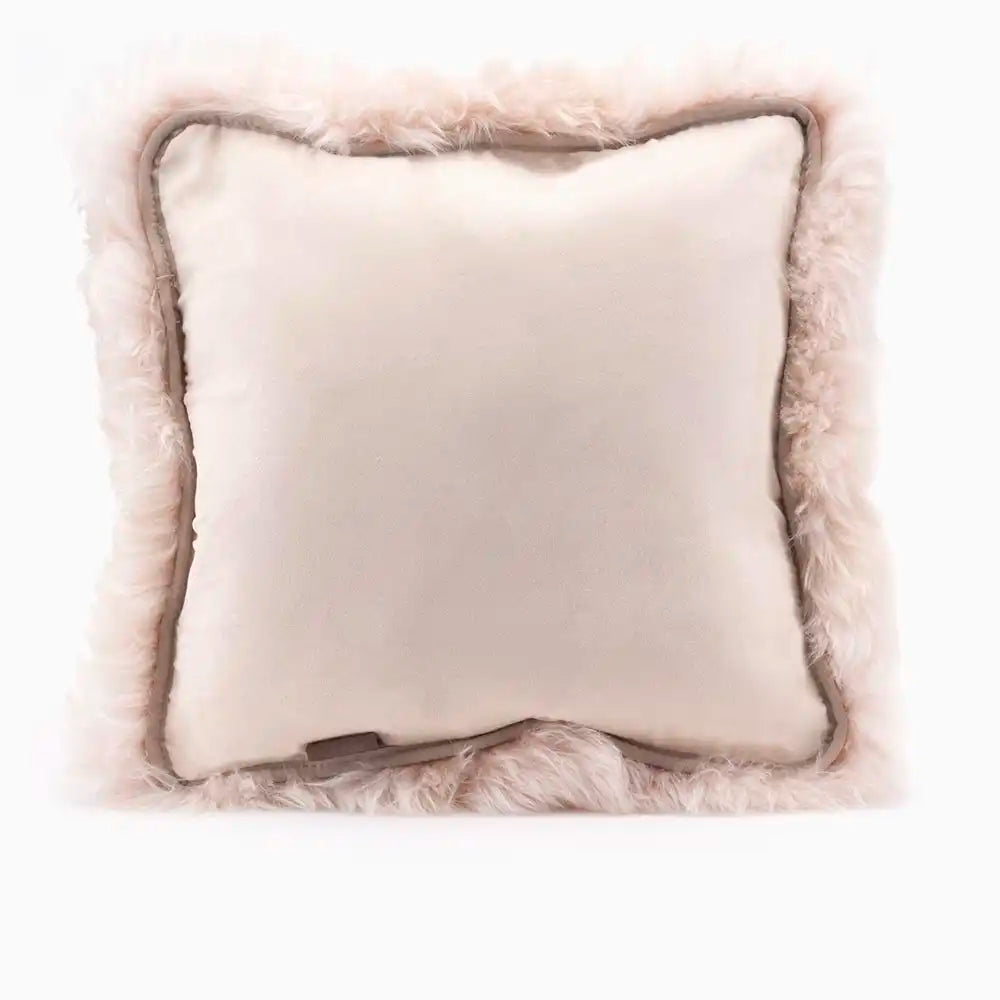 Kussen van merinowol blush 1
