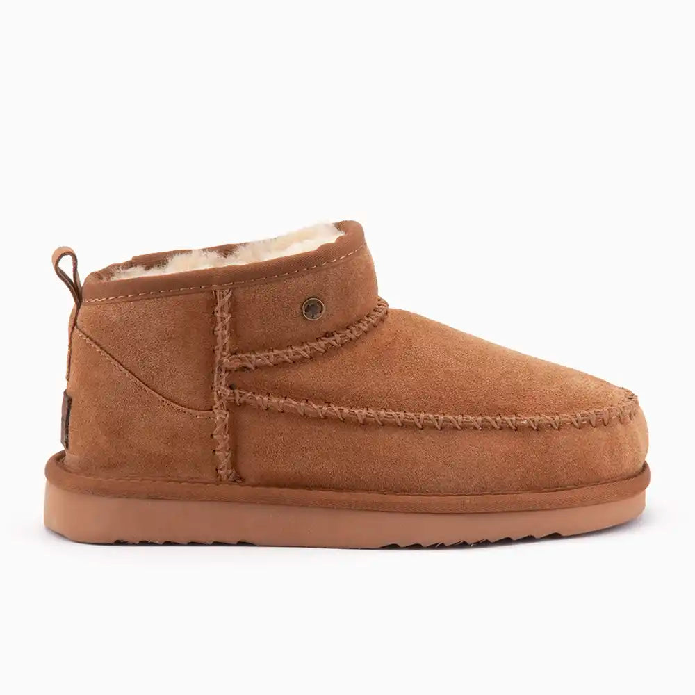 Durack dames suède stitch cognac
