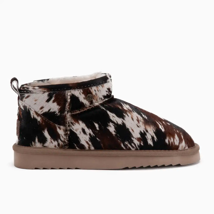 Durack Dames Suède Boot Print Hairy Cow Black thumbnail