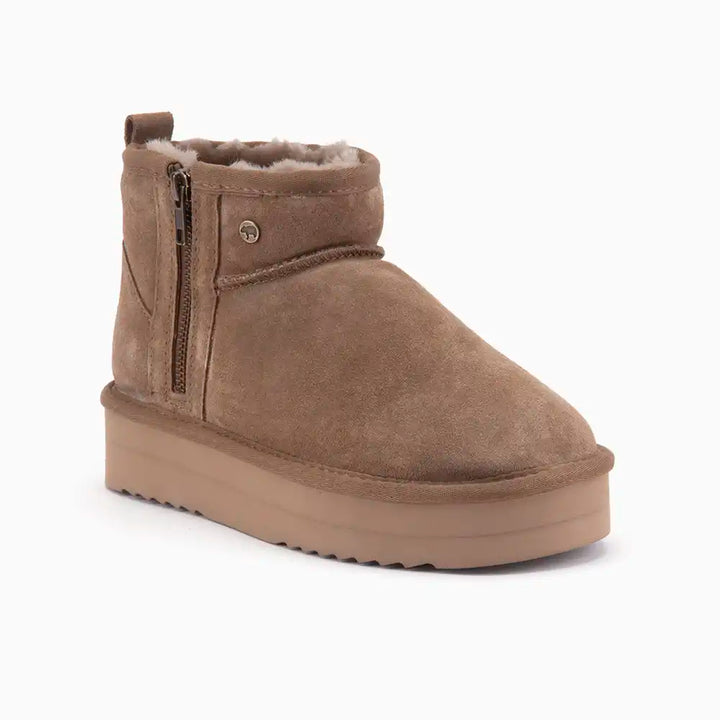 Durack dames suède zipper plateau mud thumbnail 1