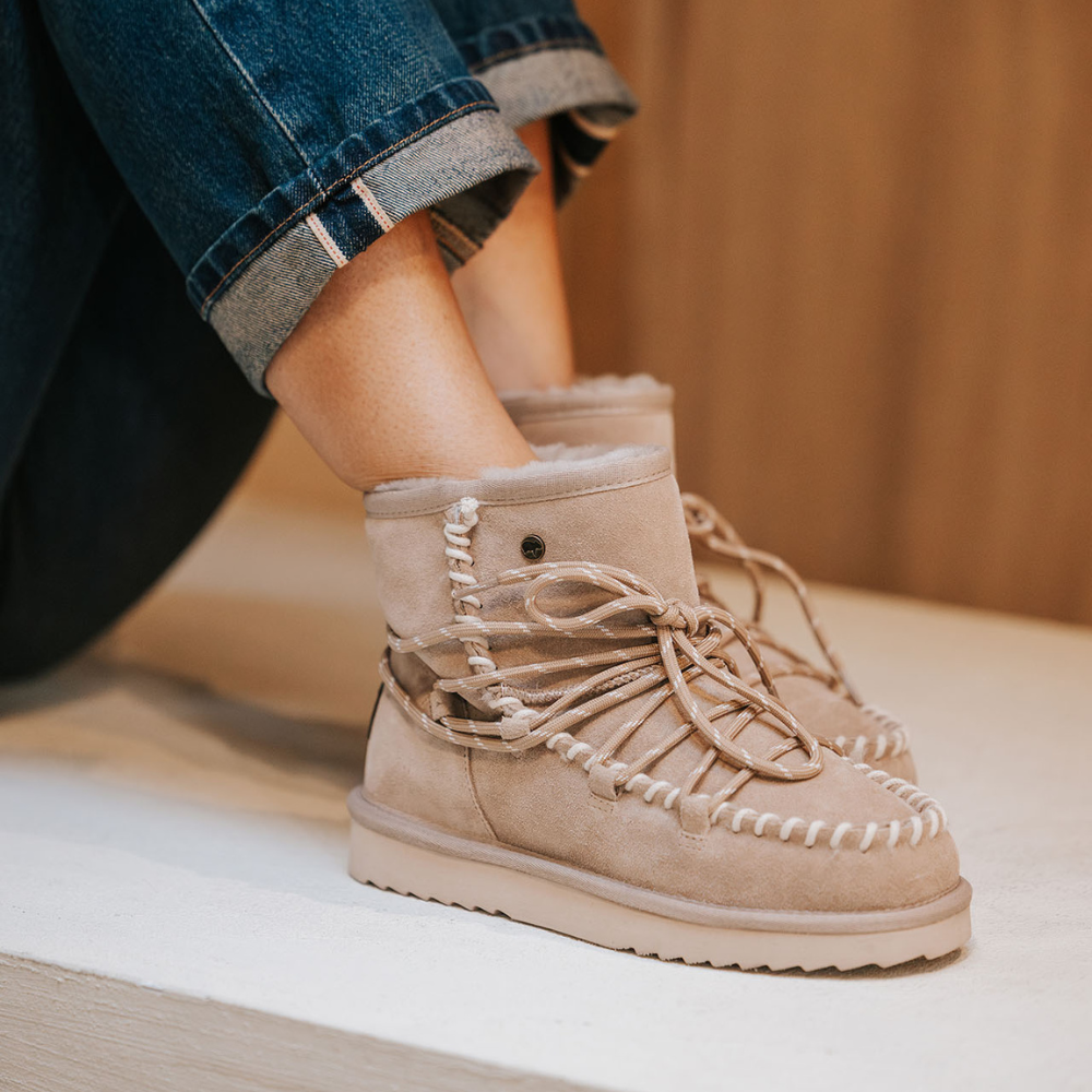 Kalbarri Dames Suède Lace Boot Taupe 1