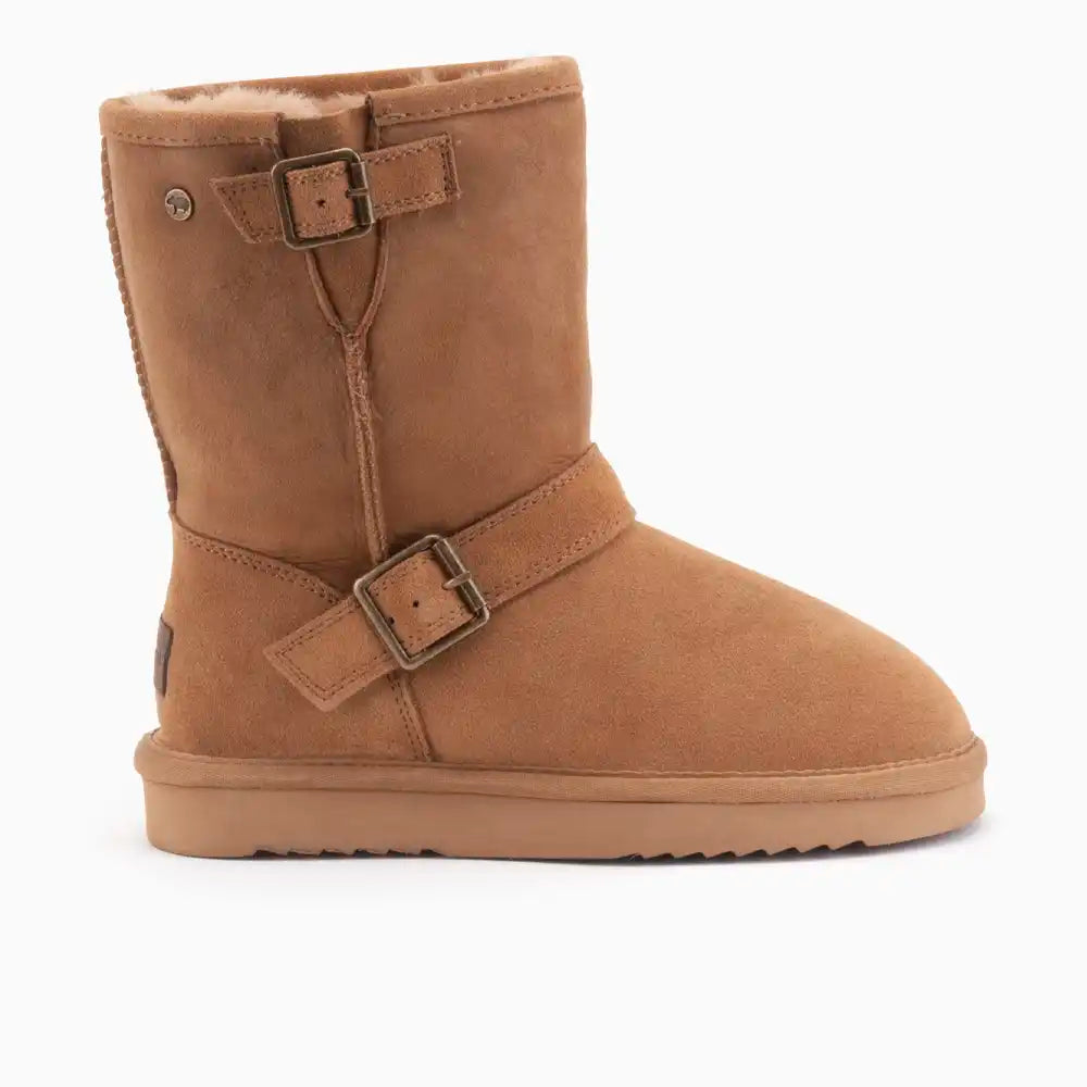 Kangaroo suède buckle camel