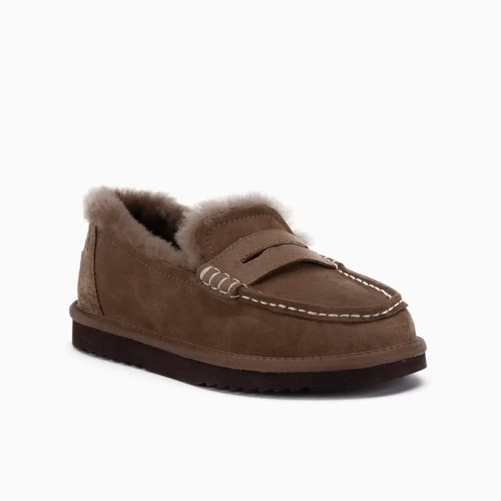 Mildura Dames Suède Loafer Mud Choco thumbnail 1