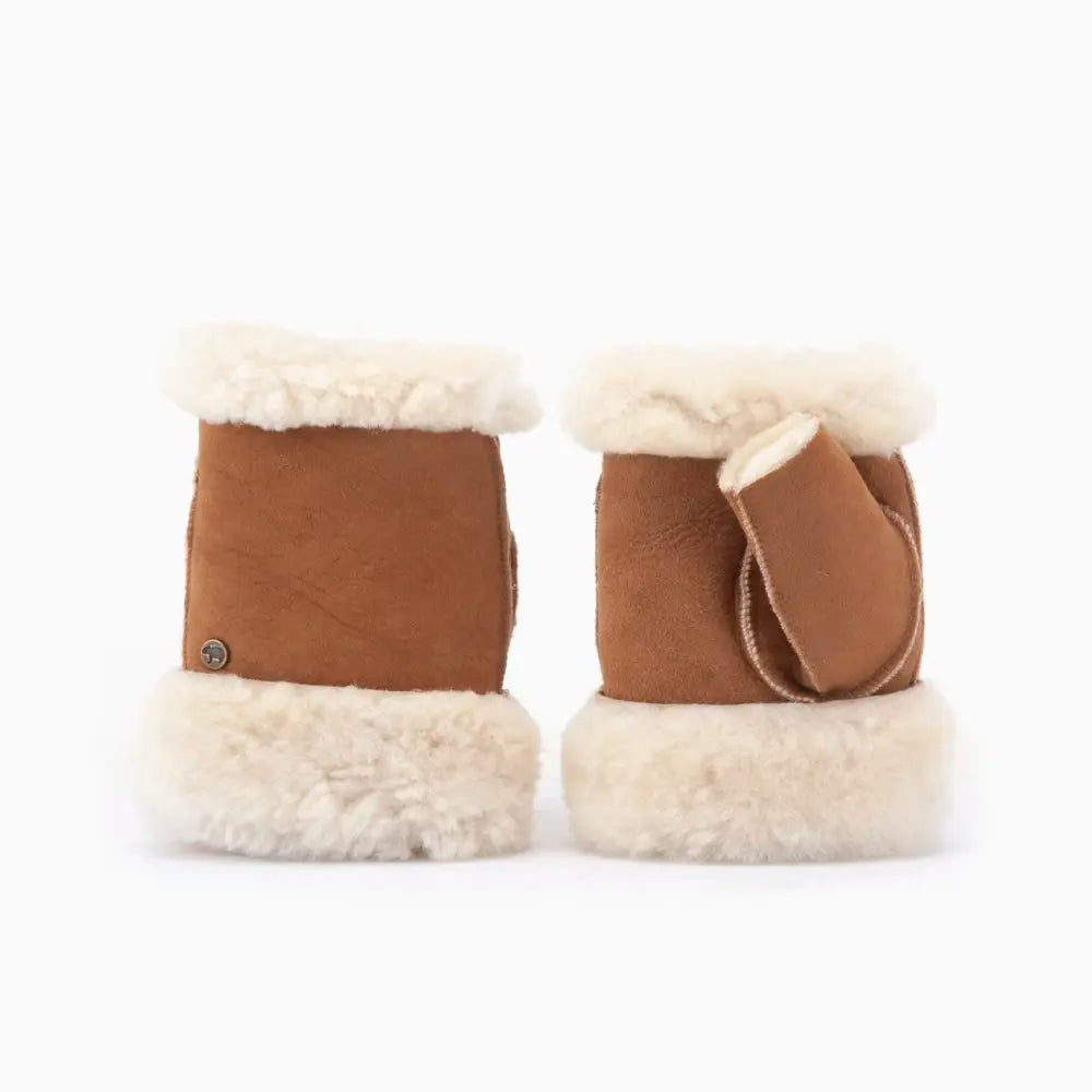 Wanten Dames Lammy Patchwork Half Cognac