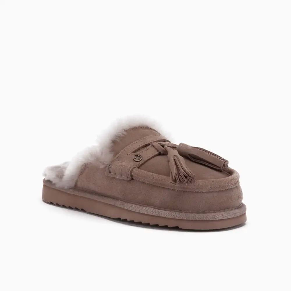 Temora Dames Suède Tassels Taupe 2