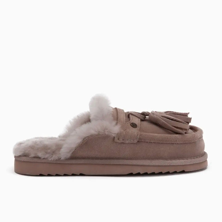 Temora Dames Suède Tassels Taupe thumbnail