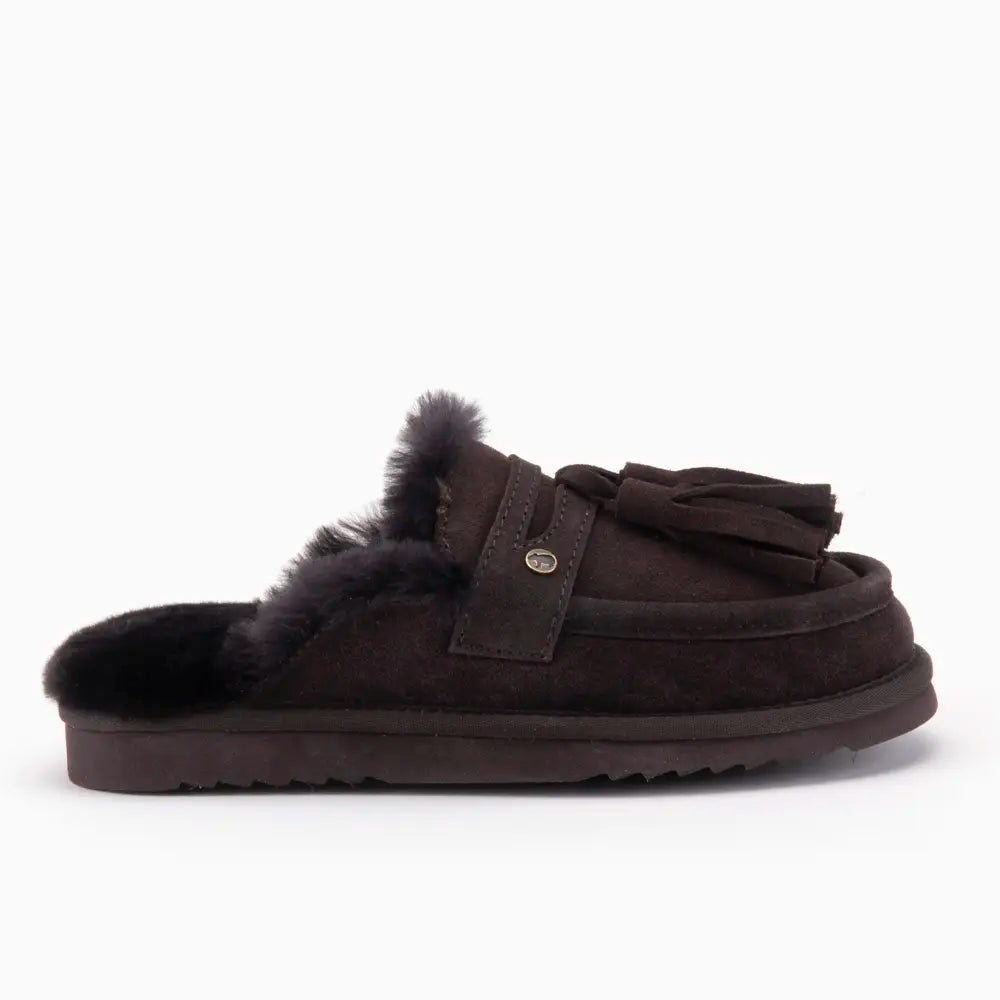 Temora Dames Suède Tassels Choco