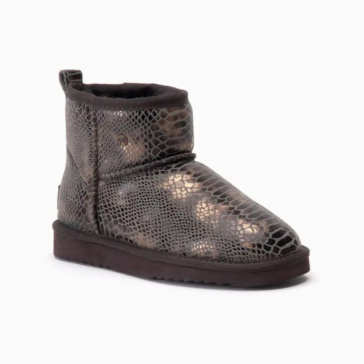 Wallaby Dames Suède Boot Print Snake Choco thumbnail 1