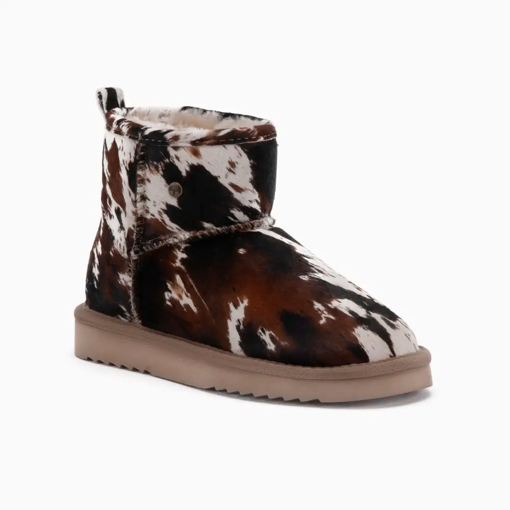 Wallaby Dames Suède Boot Print Hairy Cow Black 2