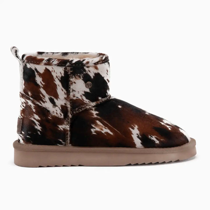 Wallaby Dames Suède Boot Print Hairy Cow Black thumbnail
