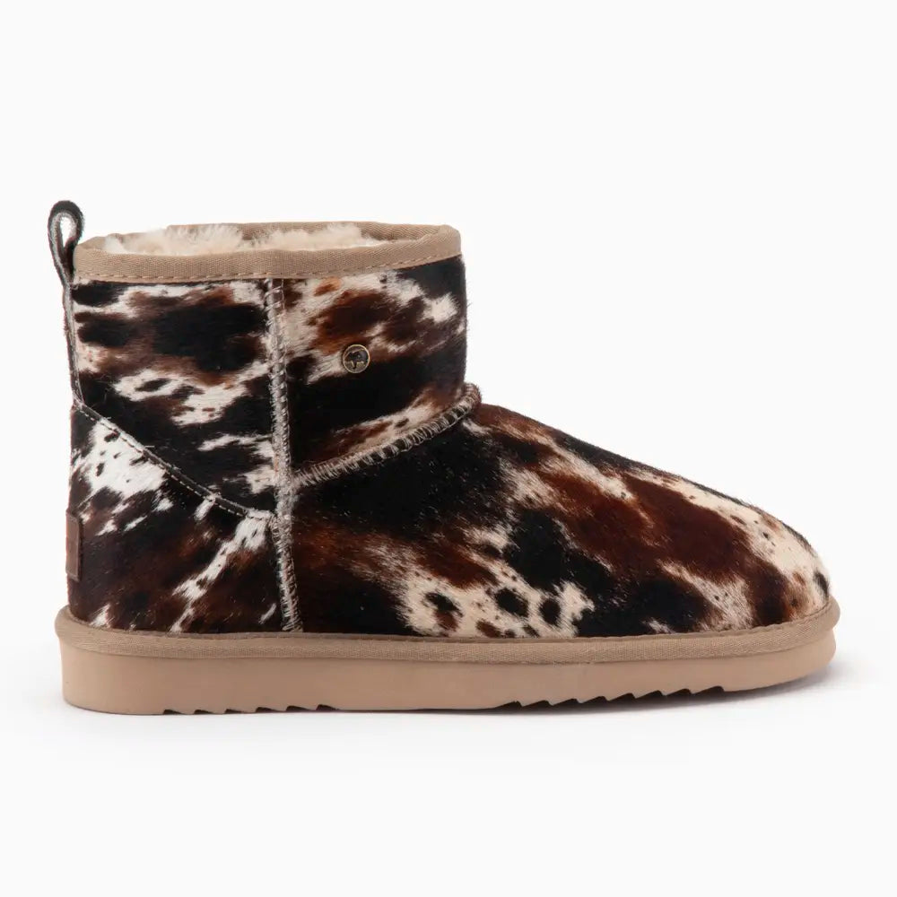 Wallaby Dames Suède Boot Print Hairy Cow Black