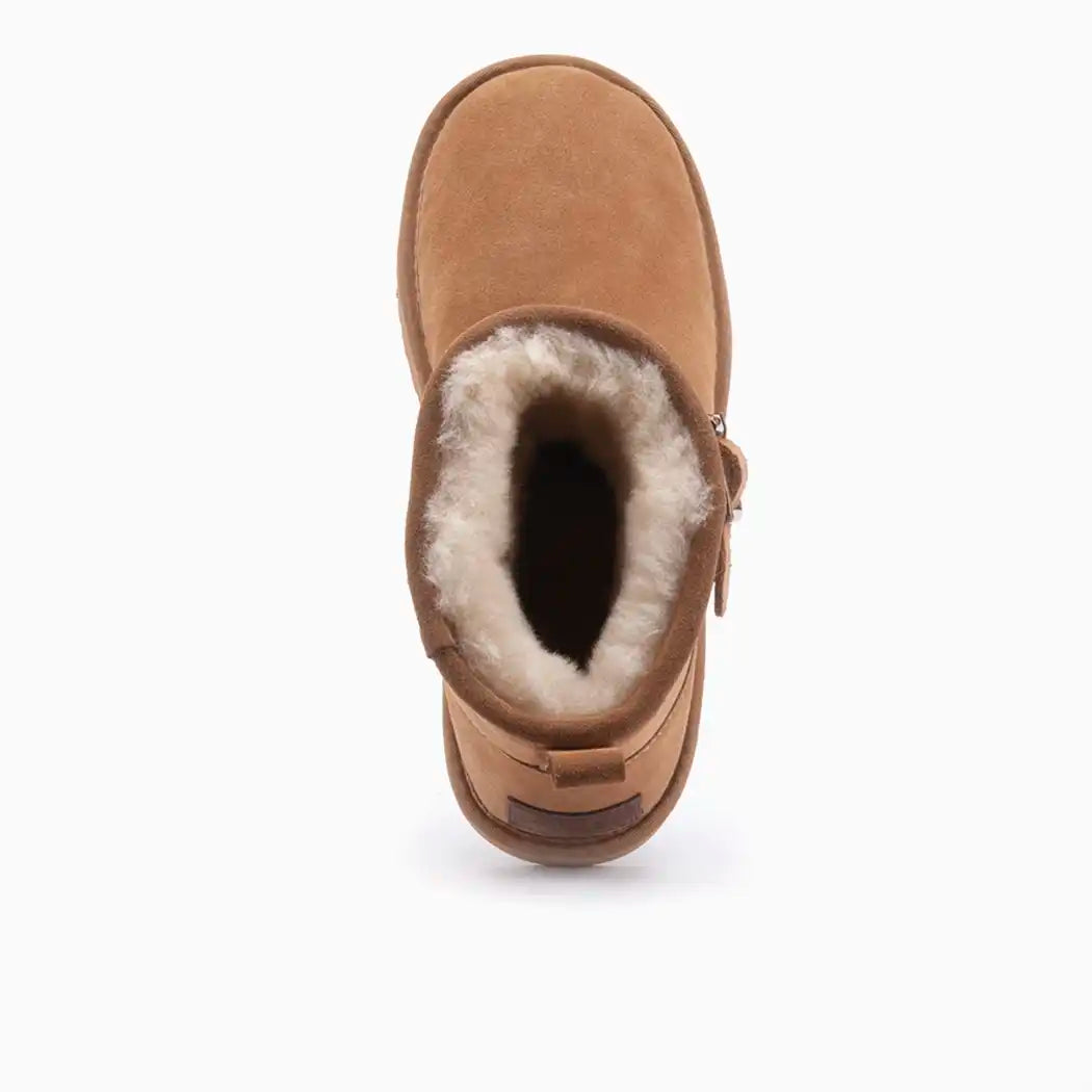 Wallaby suède buckle double faced cognac 2