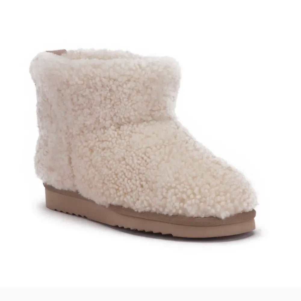 Wallaby Dames Boot Curly Wool Ecru 1