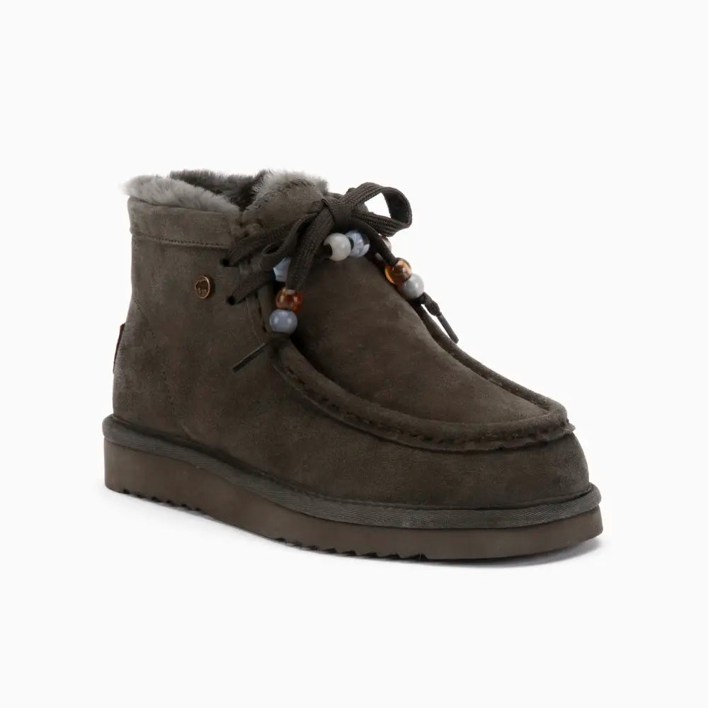 Yeppoon Dames Suède Boot Beads Olive 1