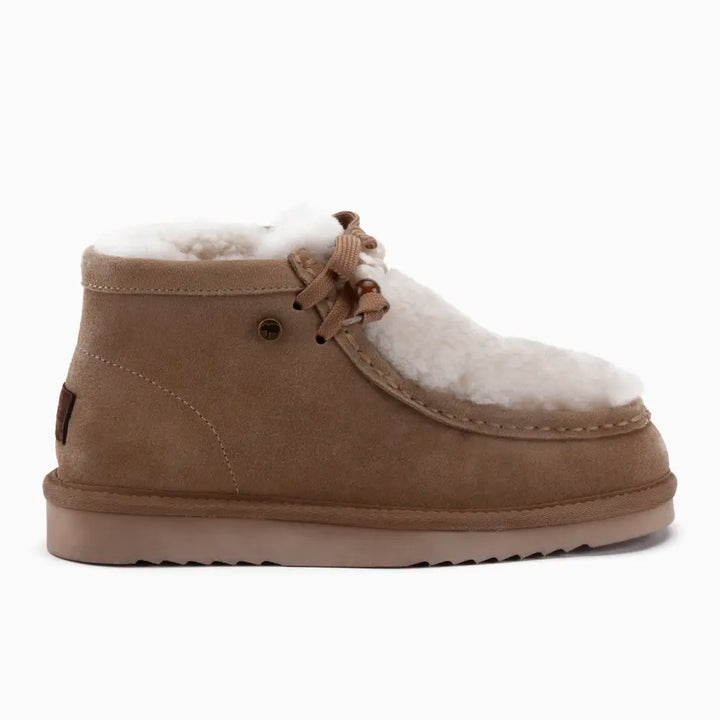 Yeppoon Dames Suède Boot Curley Wool Ecru thumbnail
