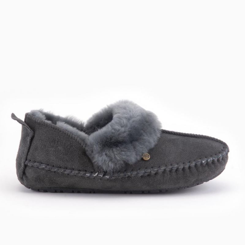 Warmbat Barrine dames suède dark grey