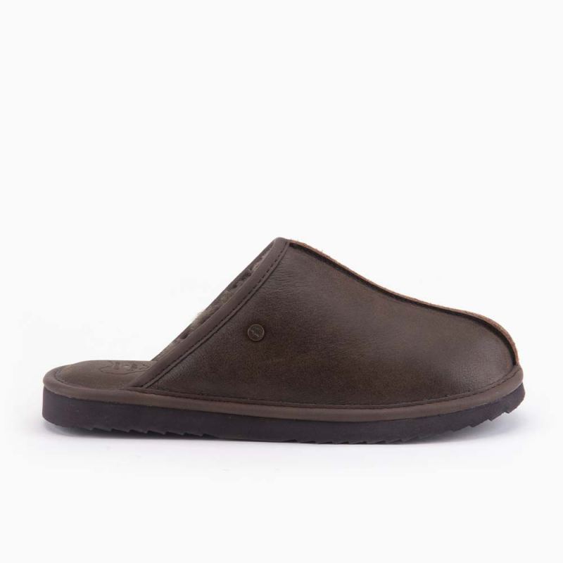 Warmbat Barron heren cracked leather brown