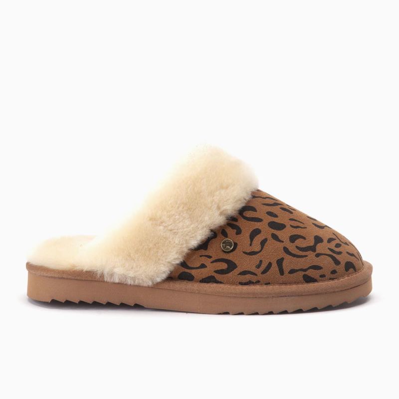 Warmbat Collie dames print leopard cognac