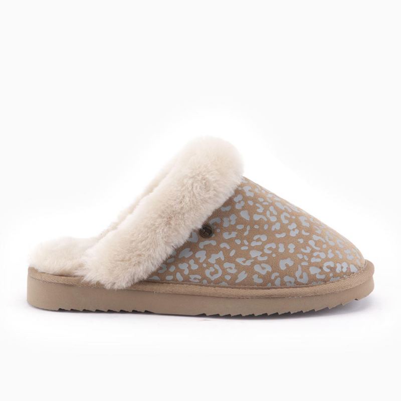 Warmbat Collie dames print leopard stone