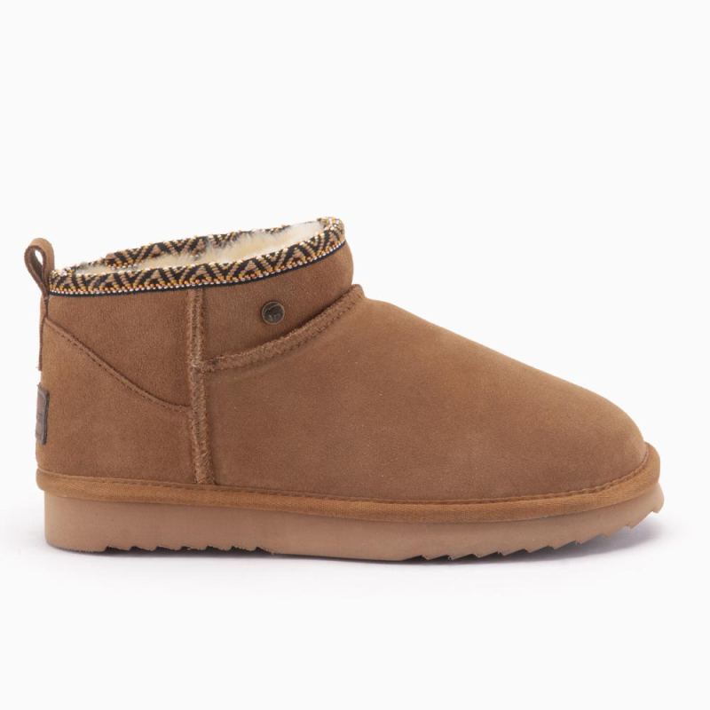 Warmbat Durack dames suède boot tape cognac