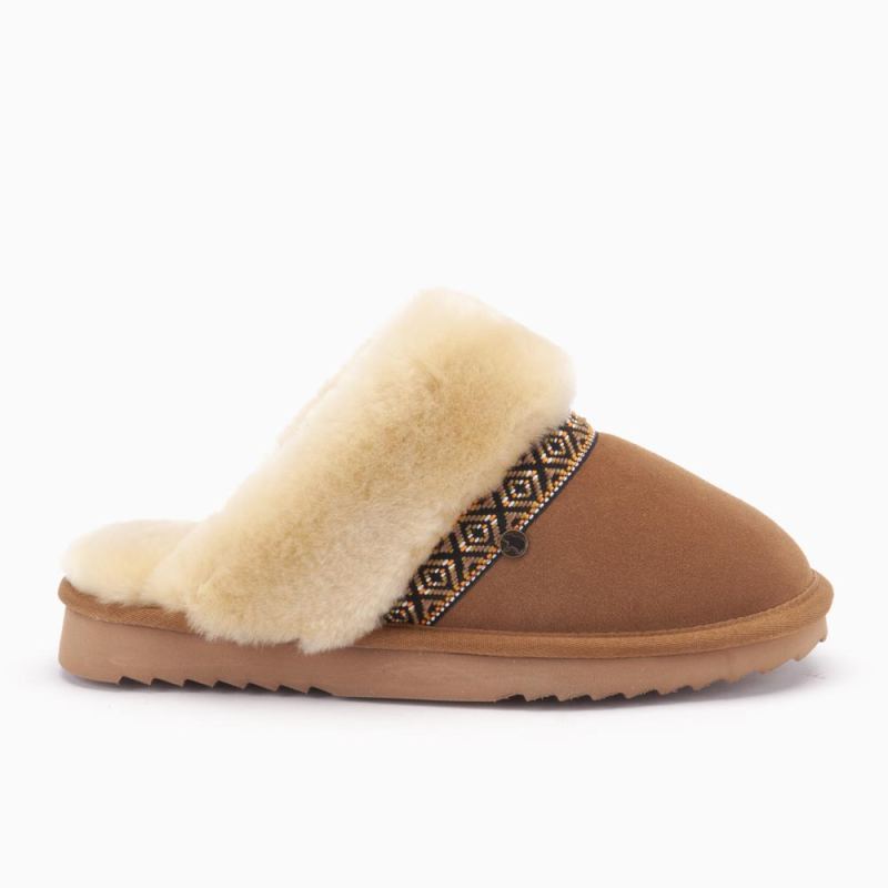 Warmbat Flurry dames suède tape cognac