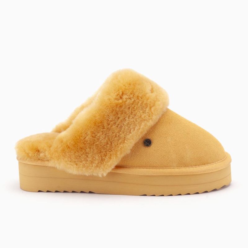Warmbat Flurry dames suède plateau sunflower