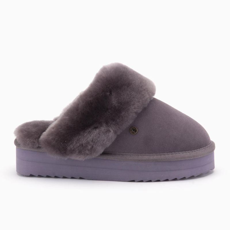 Warmbat Flurry dames suède plateau plum