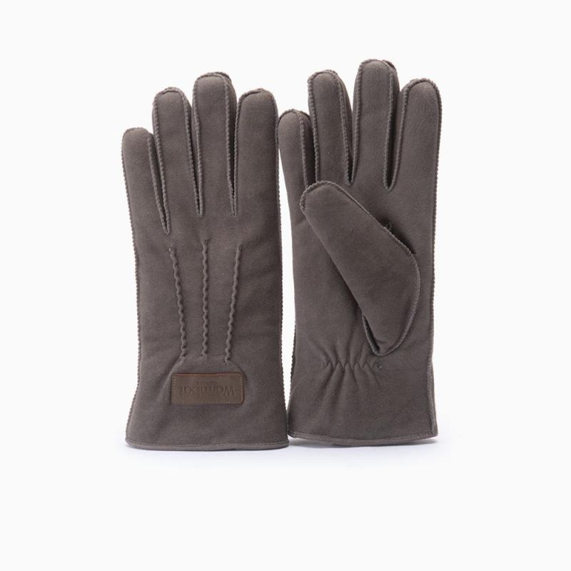 Warmbat handschoenen dames goat suède pebble