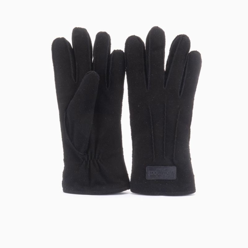 Warmbat dames handschoenenen suède black