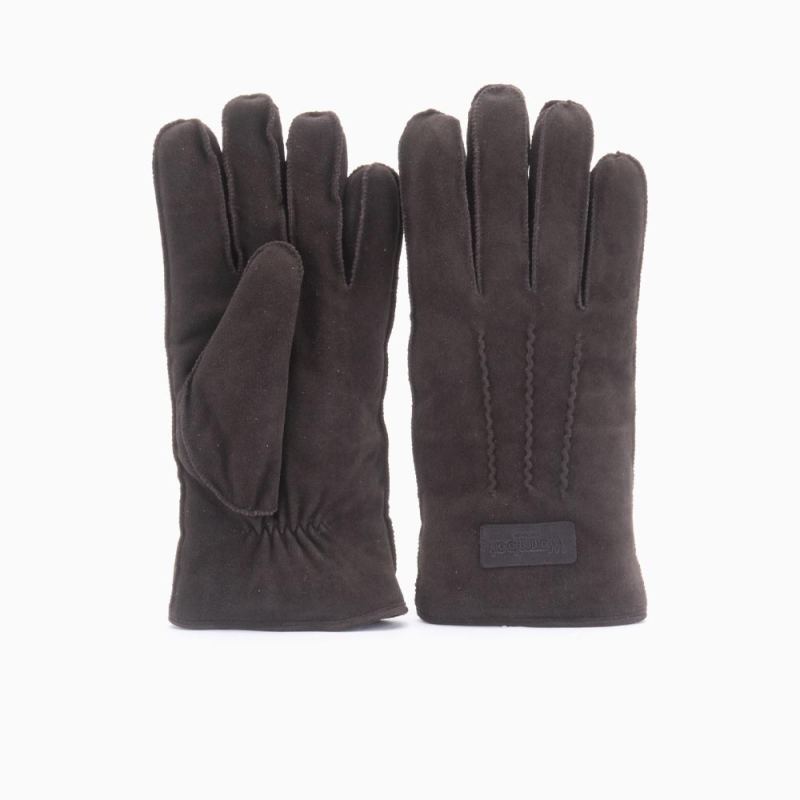 Warmbat handschoenen heren goat suède choco
