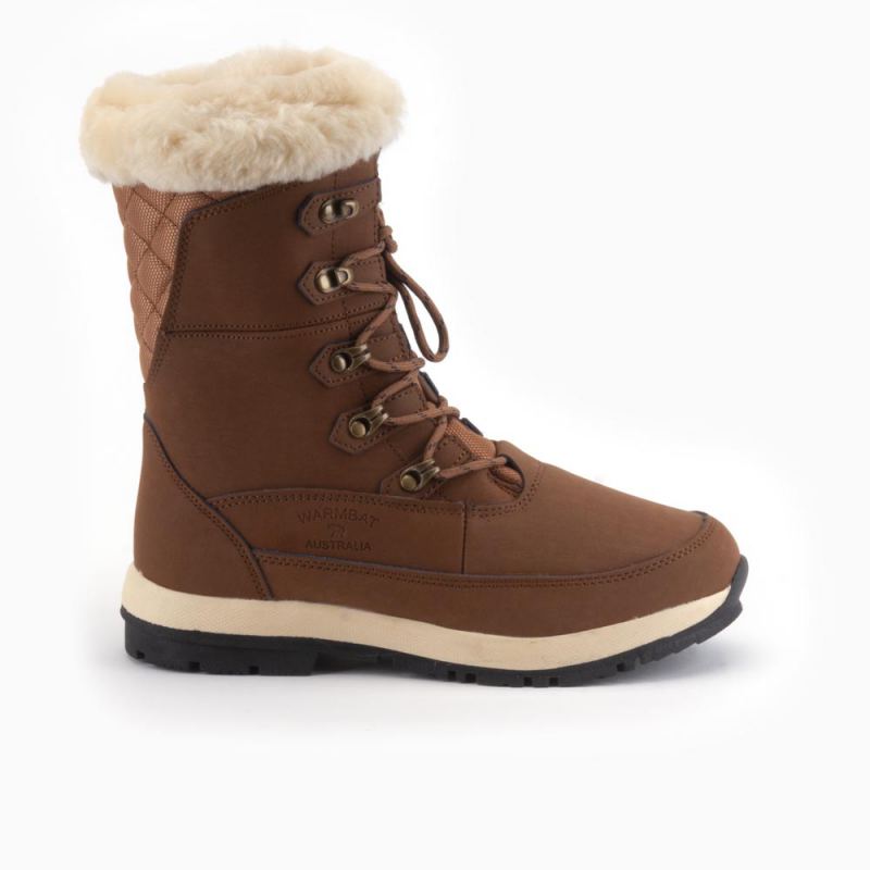 Warmbat Hotham dames leather outdoor boot cognac