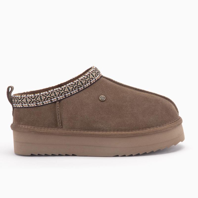 Warmbat Kynuna dames suéde plateau tape mud