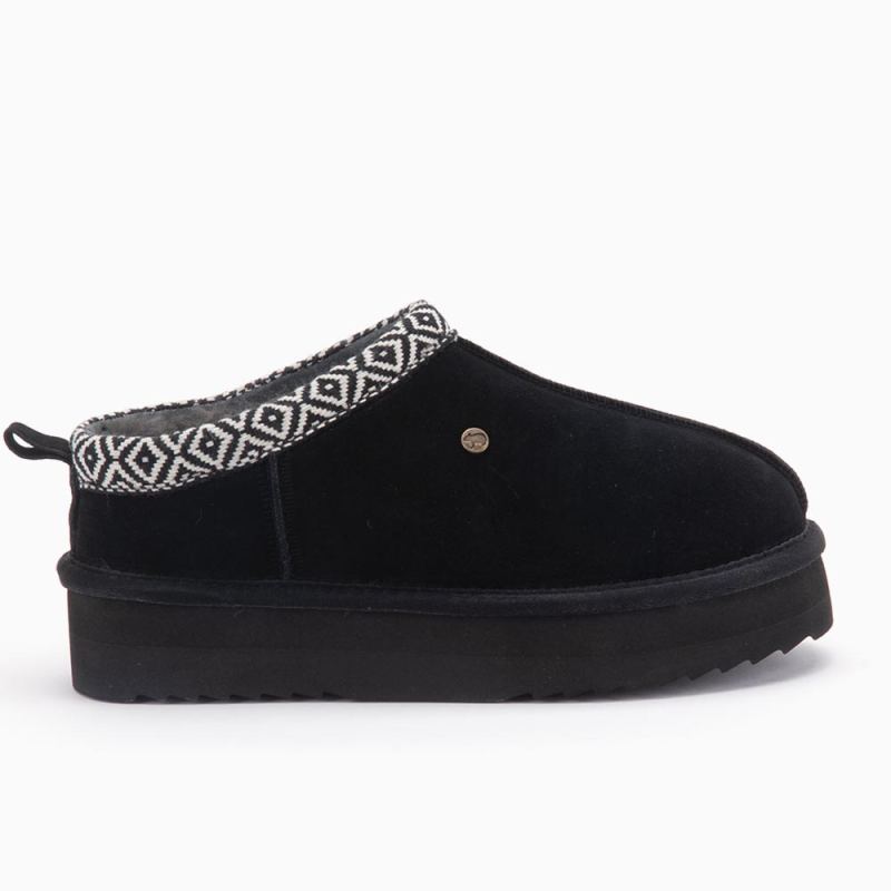 Warmbat Kynuna dames suéde plateau tape black