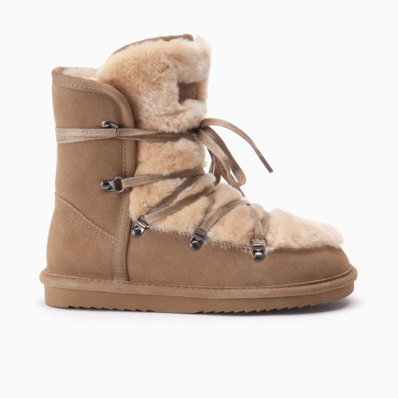 Warmbat Moonbi dames suède boot camel