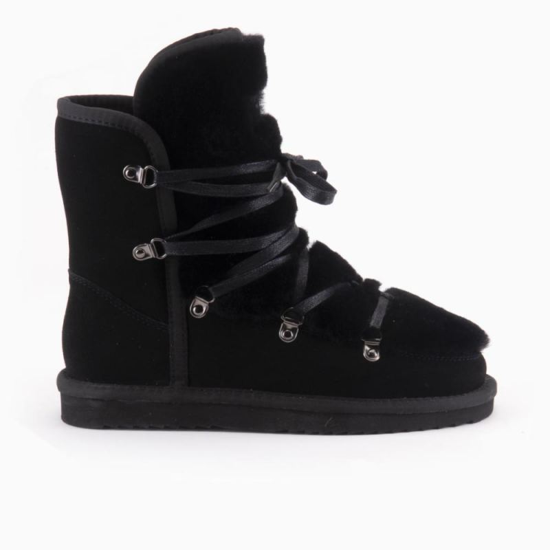 Warmbat Moonbi dames suede boot black