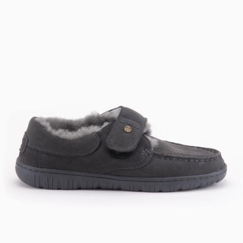 Warmbat Melton heren suède dark grey