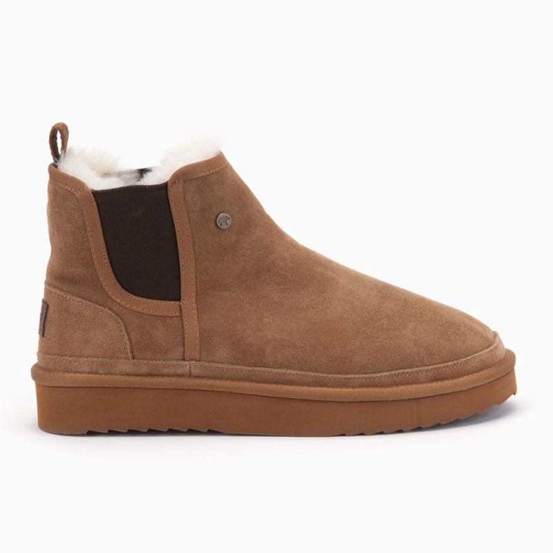 Warmbat Sturt heren suéde chelsea boot Cognac