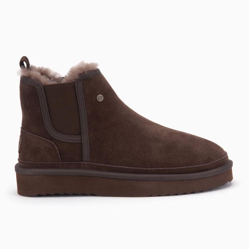 Warmbat Sturt heren suéde chelsea boot dark brown