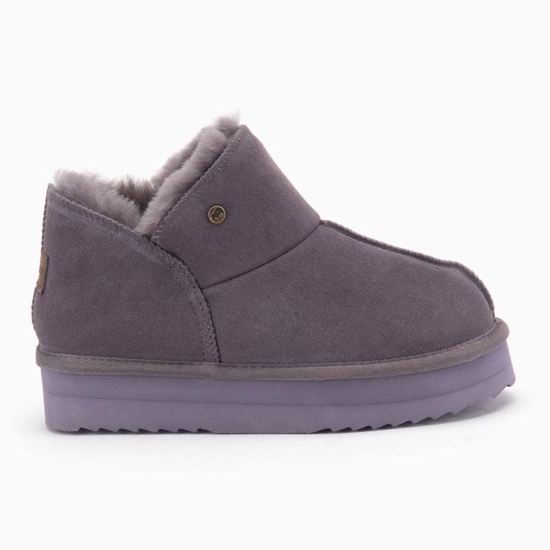Warmbat Willow dames suède plateau plum