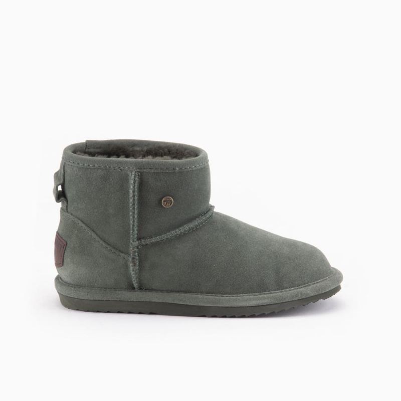 Warmbat Wallaby Kids Suède Boot Duck Green