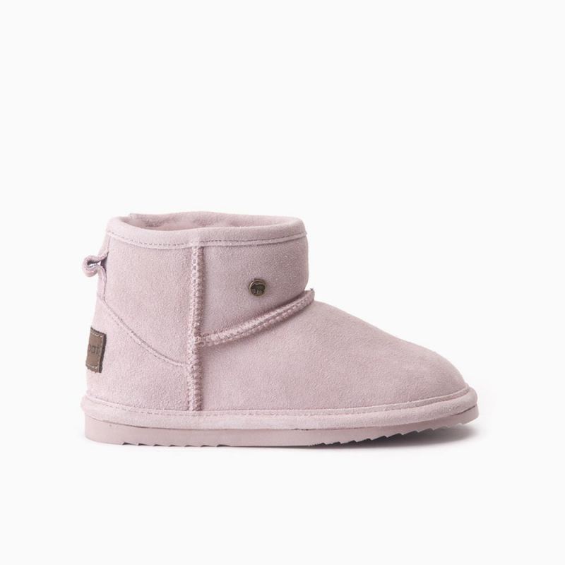 Warmbat Wallaby kinderen suède boot mauve