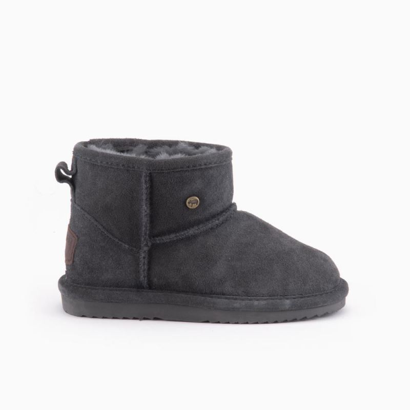 Warmbat Wallaby Kids Suède Boot Dark Grey